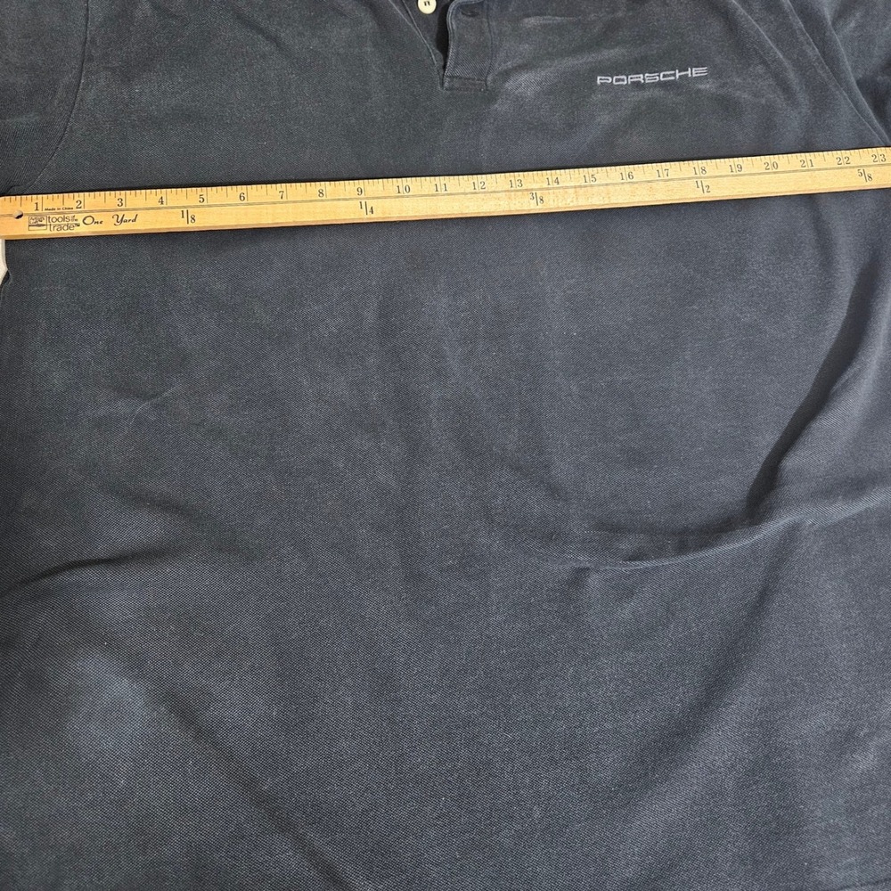 Porsche Design Drivers Selection Mens XL Black Polo Shirt Short Sleeve Pique - Picture 3 of 5